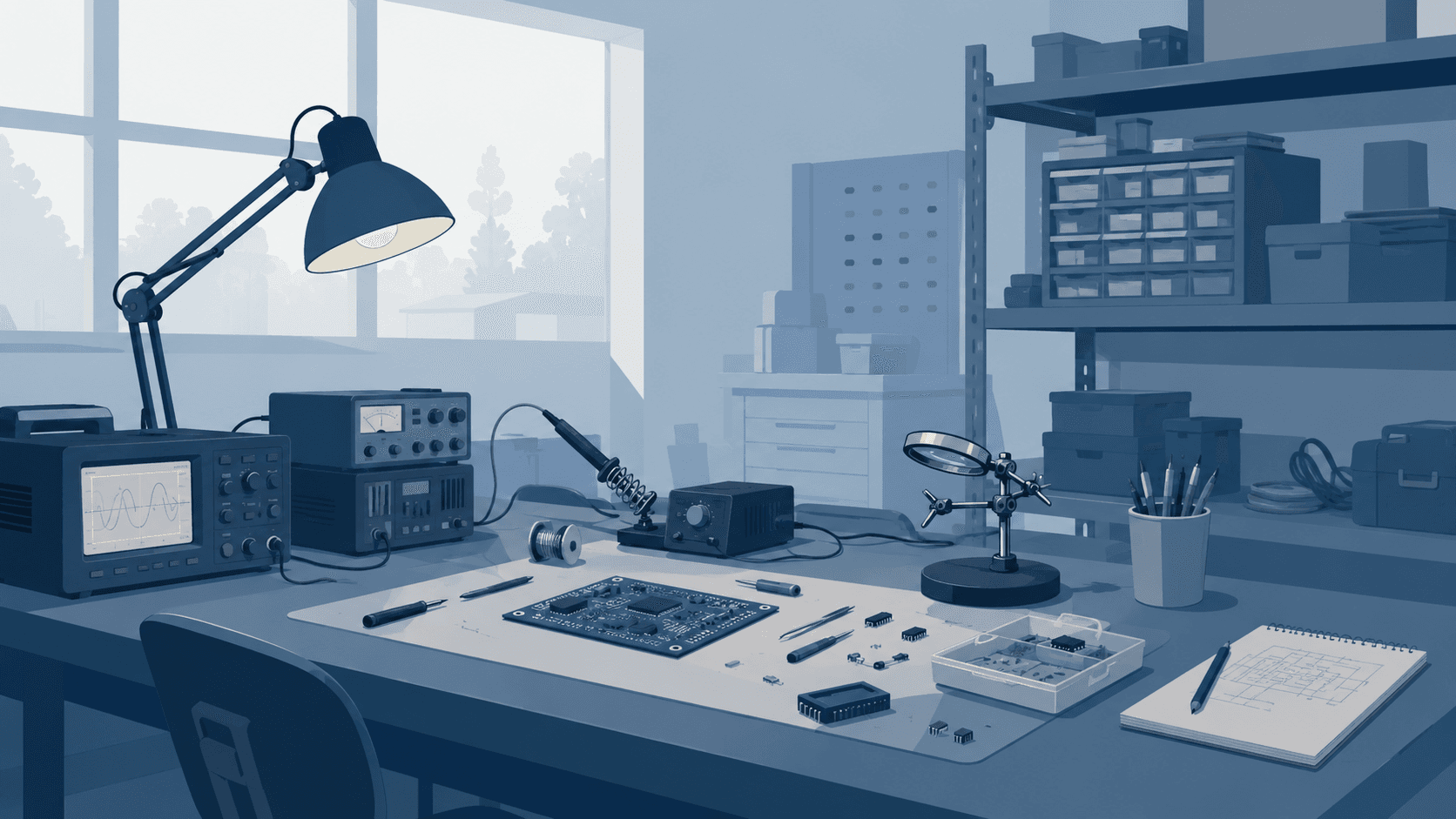 The electronics workshop where the first FlySys prototype was developed